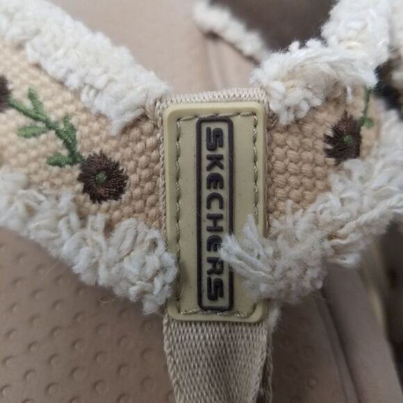 Skechers Tan Embroidered Sandals. - Picture 2 of 14